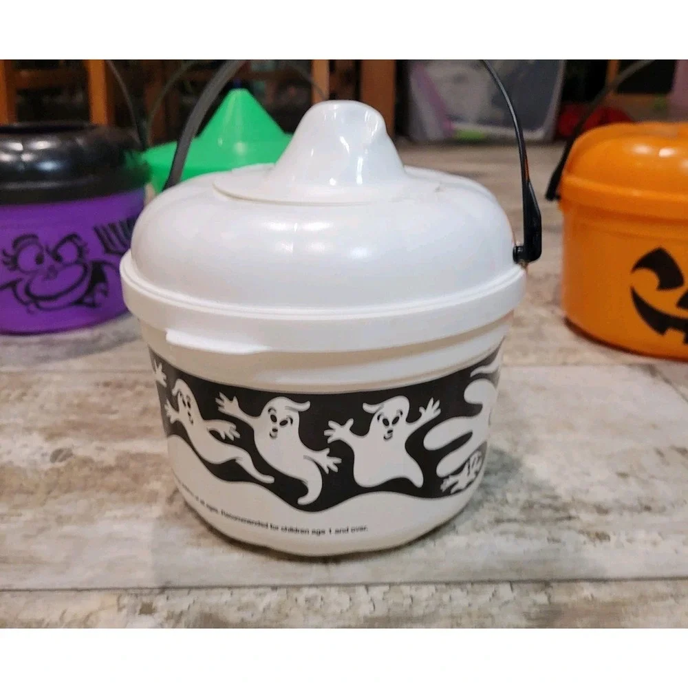 Vintage McDonald's Halloween Happy‎ Meal Boo Buckets Set Of 4 *Read Description